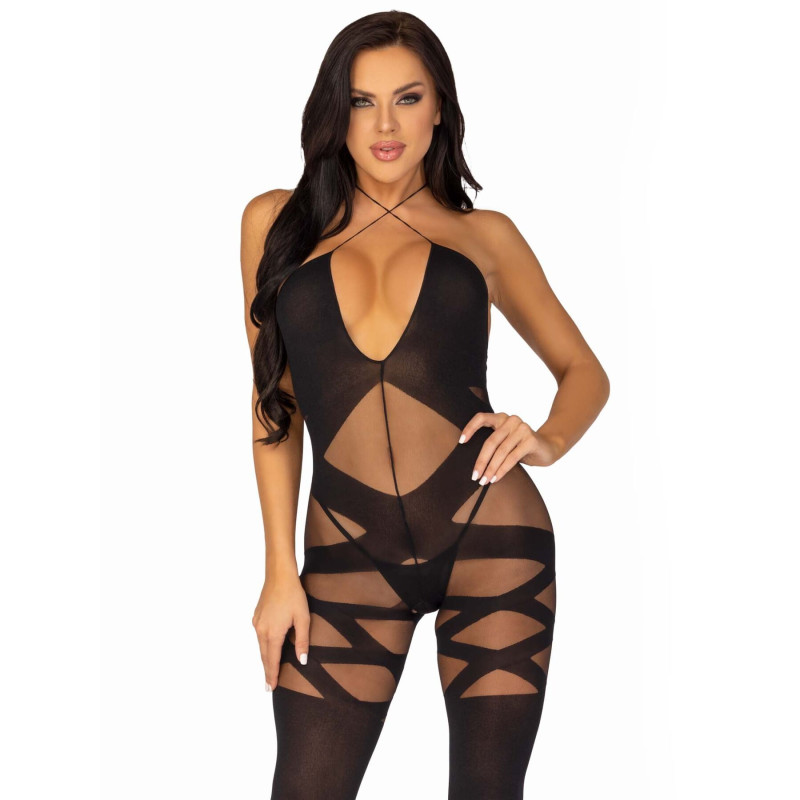 Бодистокинг Leg Avenue Illusion halter bodystocking Black One size Бодистокинг Leg Avenue Illusion halter bodystocking Black One size