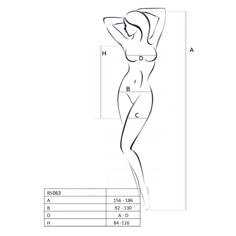 Бодистокинг Passion BS063 Черный S/M/L Бодистокинг Passion BS063 Черный S/M/L