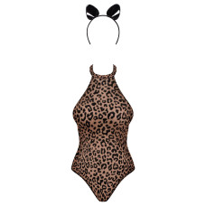 Эротический костюм леопарда Obsessive Leocatia teddy леопардовый XXL