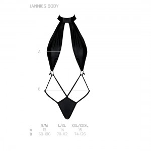 Боді-халтер з екошкіри Passion JANNIES BODY black L/XL