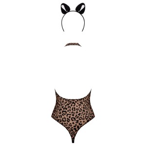 Эротический костюм леопарда Obsessive Leocatia teddy леопардовый XXL
