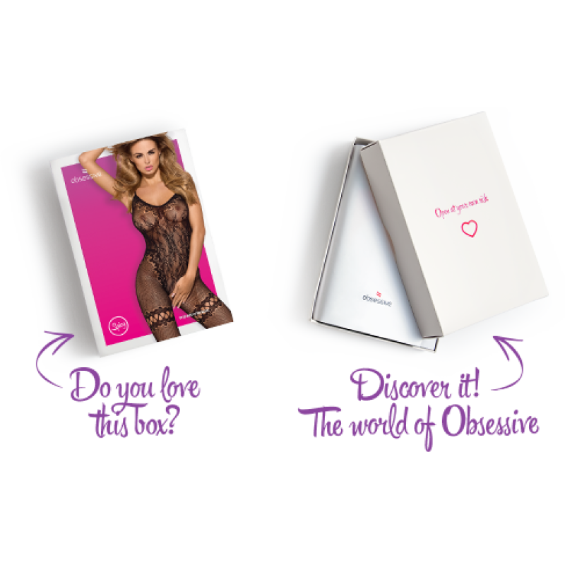 Бодистокинг Obsessive Bodystocking F213 имитация кружевного боди и резинки для чулок black XL/XXL Бодистокинг Obsessive Bodystocking F213 имитация кружевного боди и резинки для чулок black XL/XXL