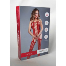 Сетка LeFrivole Bodystocking in airy network optics S/L (40-46) Красная
