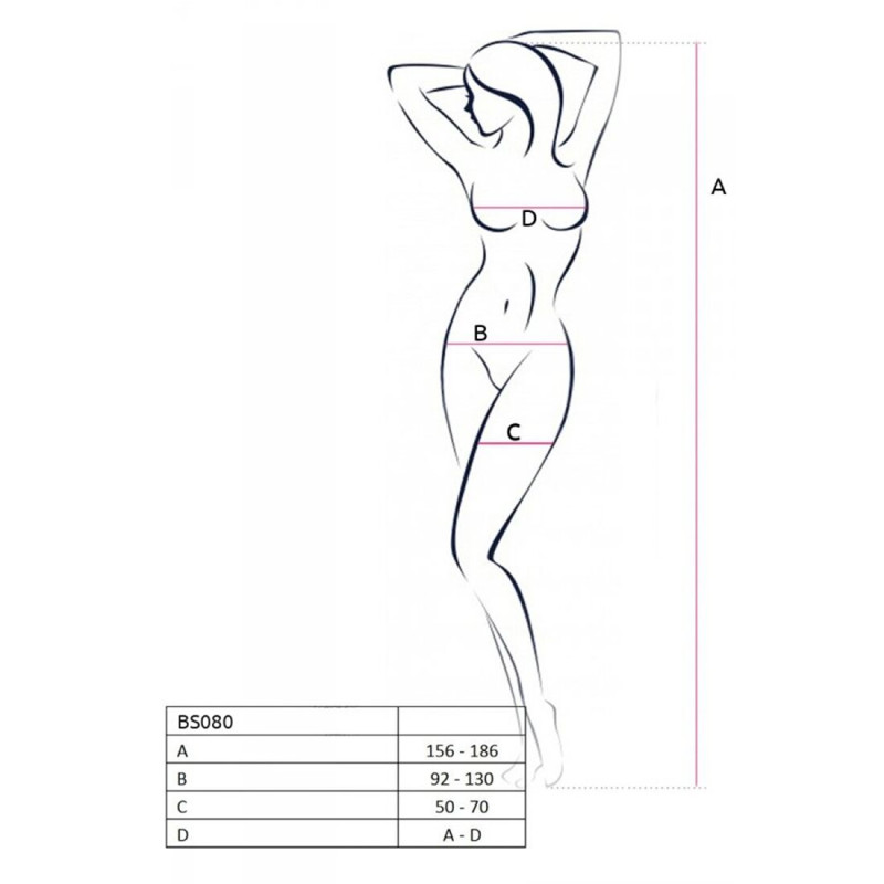 Открытый бодистокинг Passion BS080 white Открытый бодистокинг Passion BS080 white