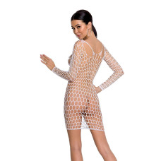 Бодістокінг-сукня з глибоким коміром Passion BS093 white