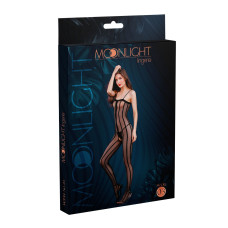Прозорий бодістокінг Moonlight Model 03 Black XS-L, з доступом
