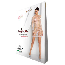 Бодістокінг-сукня з глибоким коміром Passion BS093 white