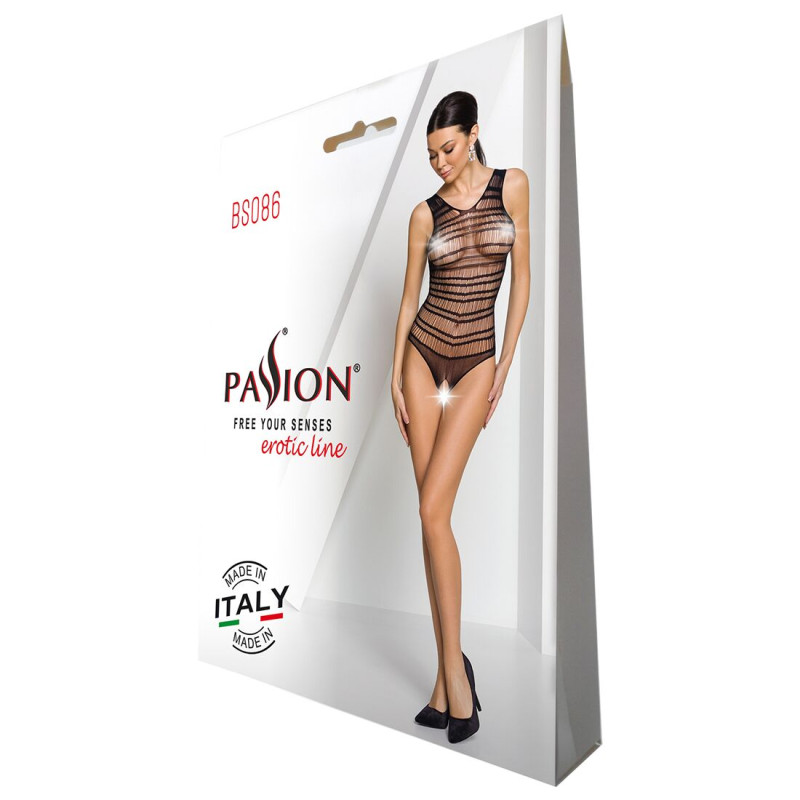 Бодістокінг з доступом Passion BS086 black Бодістокінг з доступом Passion BS086 black