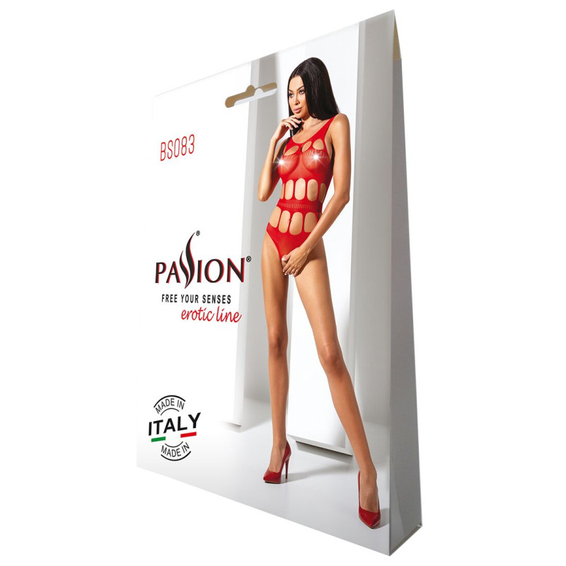Сексуальний боді з вирізами Passion BS083 red Сексуальний боді з вирізами Passion BS083 red