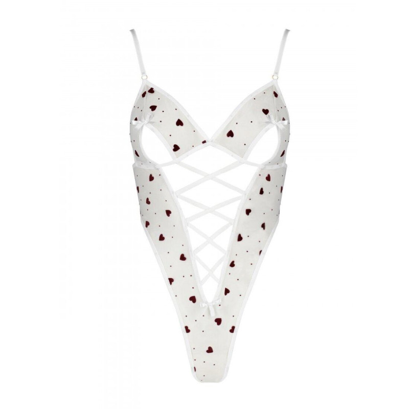 Эротический боди с рисунком Passion LOVELIA BODY white S/M