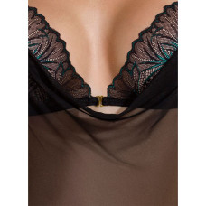 Сітчасте боді з мереживним ліфом Passion DELIENA BODY black XXL/XXXL