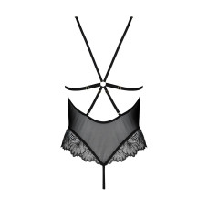 Сітчасте боді з мереживним ліфом Passion DELIENA BODY black XXL/XXXL