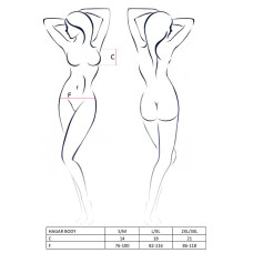 Боди монокини Passion HAGAR BODY Черное S/M