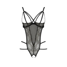 Боди монокини Passion с открытой грудью VALERY BODY Черное XXL/XXXL