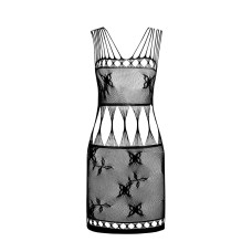 Бодистокинг - миниплатье с бабочками Passion BS090 black