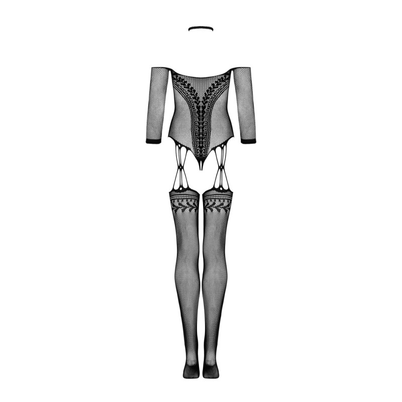 Нейлоновый бодистокинг с имитацией чулок Obsessive Bodystocking G333 черный S/M/L Нейлоновый бодистокинг с имитацией чулок Obsessive Bodystocking G333 черный S/M/L