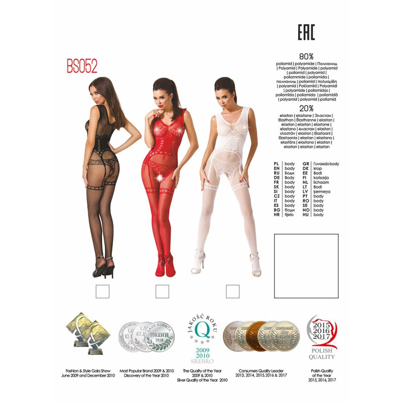 Бодістокінг Passion BS052 Червоний S/M/L