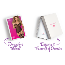 Бодистокинг Obsessive Bodystocking F214 имитация корсета и чулок на подвязках black S/M/L