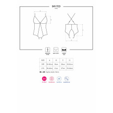 Сетчатый боди с открытыми ягодицами Obsessive 841-TED-1 teddy черный S/M