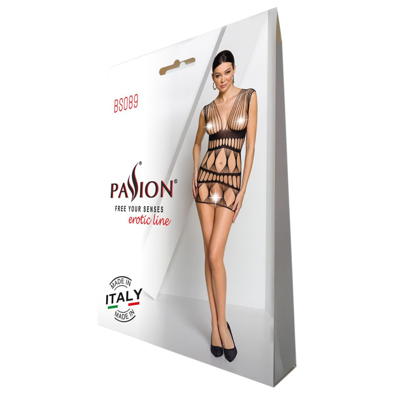 Бодістокінг-сукня Passion BS089 black Бодістокінг-сукня Passion BS089 black