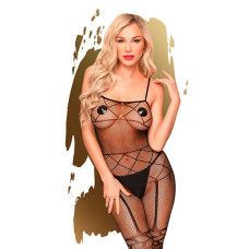 Бодистокинг с чулками и геометрическим рисунком Penthouse Firecracker Черный XL