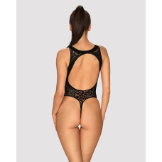 Ажурний бодістокінг із ефектом шнурівки Obsessive B129 teddy чорний S/M/L