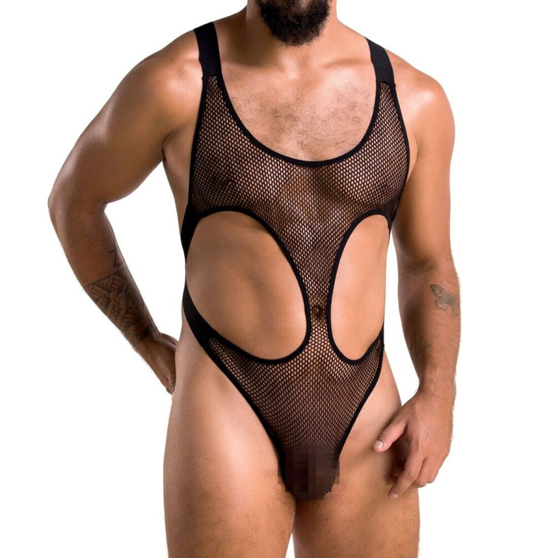 Мужское сетчатое боди Passion 040 Leon Black XXL/XXXL Мужское сетчатое боди Passion 040 Leon Black XXL/XXXL