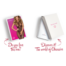 Бодистокинг Obsessive Bodystocking G308 халтер, декор в виде татуировки black S/M/L