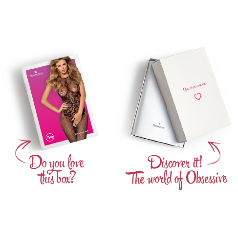 Бодистокинг Obsessive Bodystocking G308 халтер, декор в виде татуировки black S/M/L Бодистокинг Obsessive Bodystocking G308 халтер, декор в виде татуировки black S/M/L