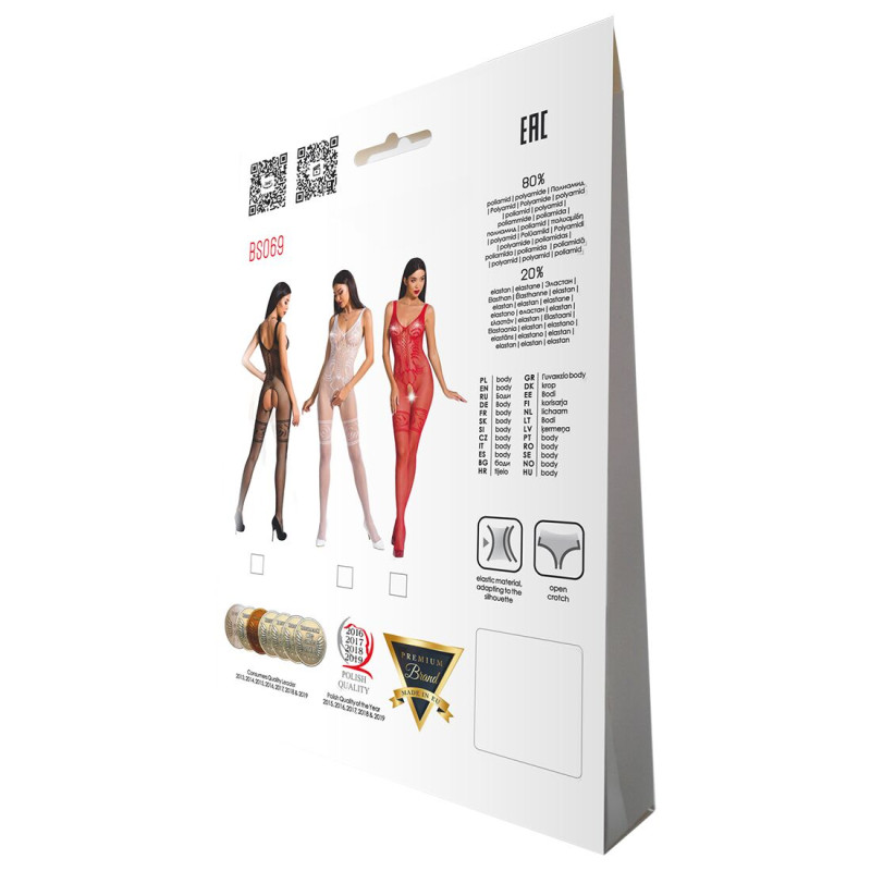 Бодистокинг Passion BS069 black, комбинезон, имитация чулок и боди Бодистокинг Passion BS069 black, комбинезон, имитация чулок и боди