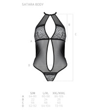 Сетчатое боди с кружевом на груди Passion SATARA BODY black L/XL