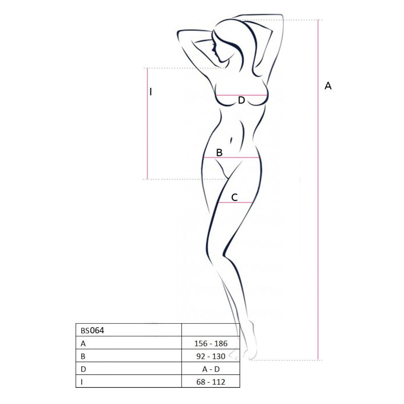 Бодистокинг Passion BS064 Черный S/M/L Бодистокинг Passion BS064 Черный S/M/L