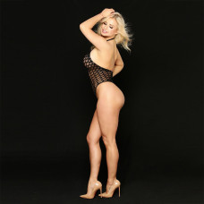 Эротический бодистокинг-боди в крупную сетку JSY Полли Черный S/M