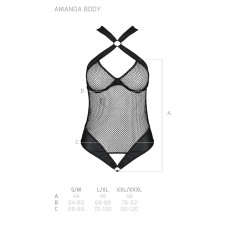 Сетчатый боди с халтером Passion Amanda Body black S/M