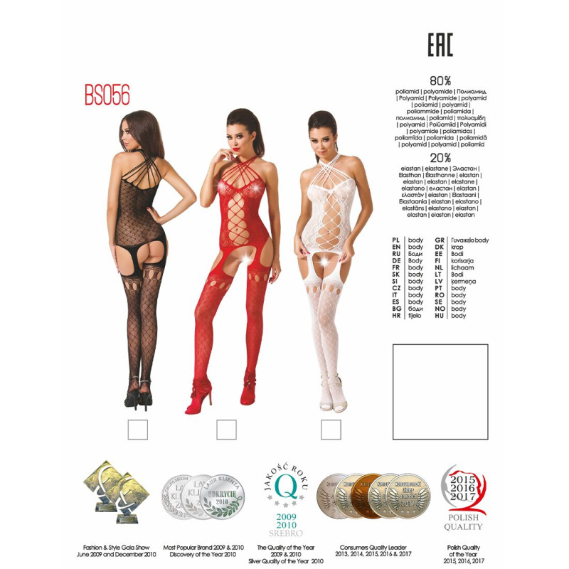 Бодістокінг Passion BS056 Червоний S/M/L Бодістокінг Passion BS056 Червоний S/M/L