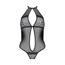 Сетчатое боди с кружевом на груди Passion SATARA BODY black L/XL