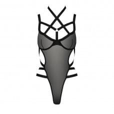 Боди монокини Passion HAGAR BODY Черное XXL/XXXL