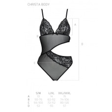 Боди с ажурным лифом Passion Christa Body black S/M