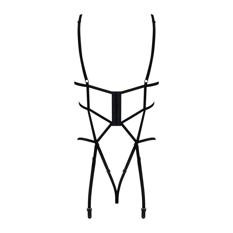 Боди со стрепом с доступом Obsessive Badossa crotchless teddy черный L/XL Боди со стрепом с доступом Obsessive Badossa crotchless teddy черный L/XL