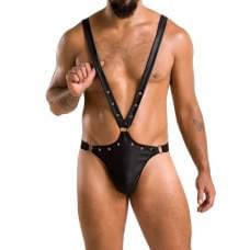Мужское боди с люверсами Passion 028 Harry Black S/M