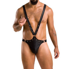 Мужское боди с люверсами Passion 028 Harry Black XXL/XXXL