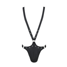 Мужское боди с люверсами Passion 028 Harry Black XXL/XXXL