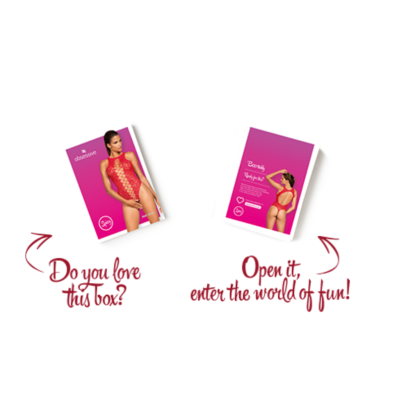 Ажурный бодистокинг с эффектом шнуровки Obsessive B120 teddy красный S/M/L Ажурный бодистокинг с эффектом шнуровки Obsessive B120 teddy красный S/M/L