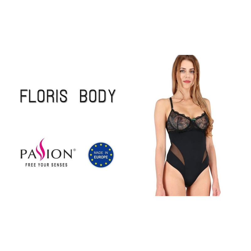 Боди Passion FLORIS BODY Черный S/M Боди Passion FLORIS BODY Черный S/M