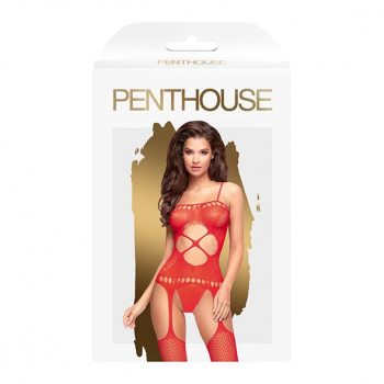 Бодистокинг с вырезом на животике Penthouse Hot Nightfall Красный XL