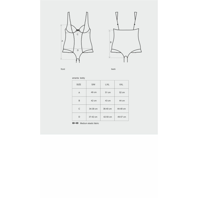 Сетчатое боди на косточках Obsessive Amanta teddy черное XXL Сетчатое боди на косточках Obsessive Amanta teddy черное XXL