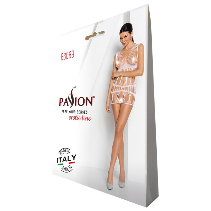 Бодистокинг-платье Passion BS089 white Бодистокинг-платье Passion BS089 white