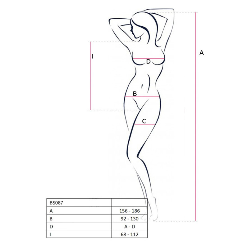 Бодистокинг в большую сетку Passion BS087 red Бодистокинг в большую сетку Passion BS087 red