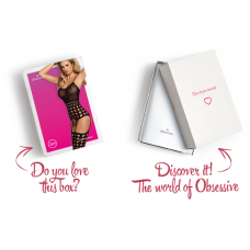 Бодистокинг Obsessive Bodystocking G310 топ, чулки, подвязки, круглые вырезы black S/M/L