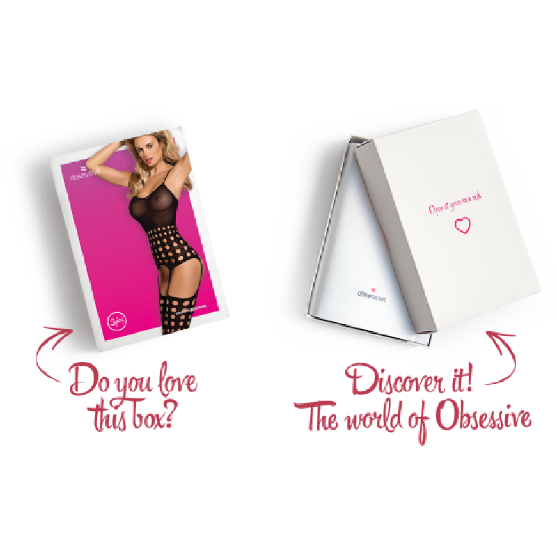 Бодистокинг Obsessive Bodystocking G310 топ, чулки, подвязки, круглые вырезы black S/M/L Бодистокинг Obsessive Bodystocking G310 топ, чулки, подвязки, круглые вырезы black S/M/L